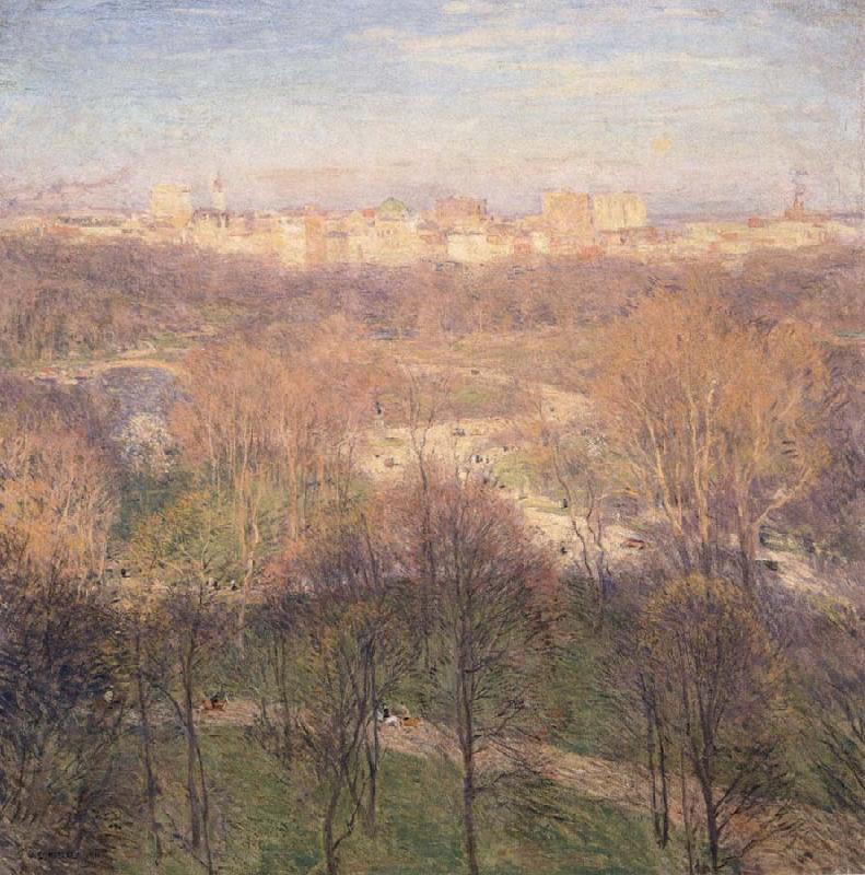 Metcalf, Willard Leroy Early Spring Afternoon,Central Park Spain oil painting art